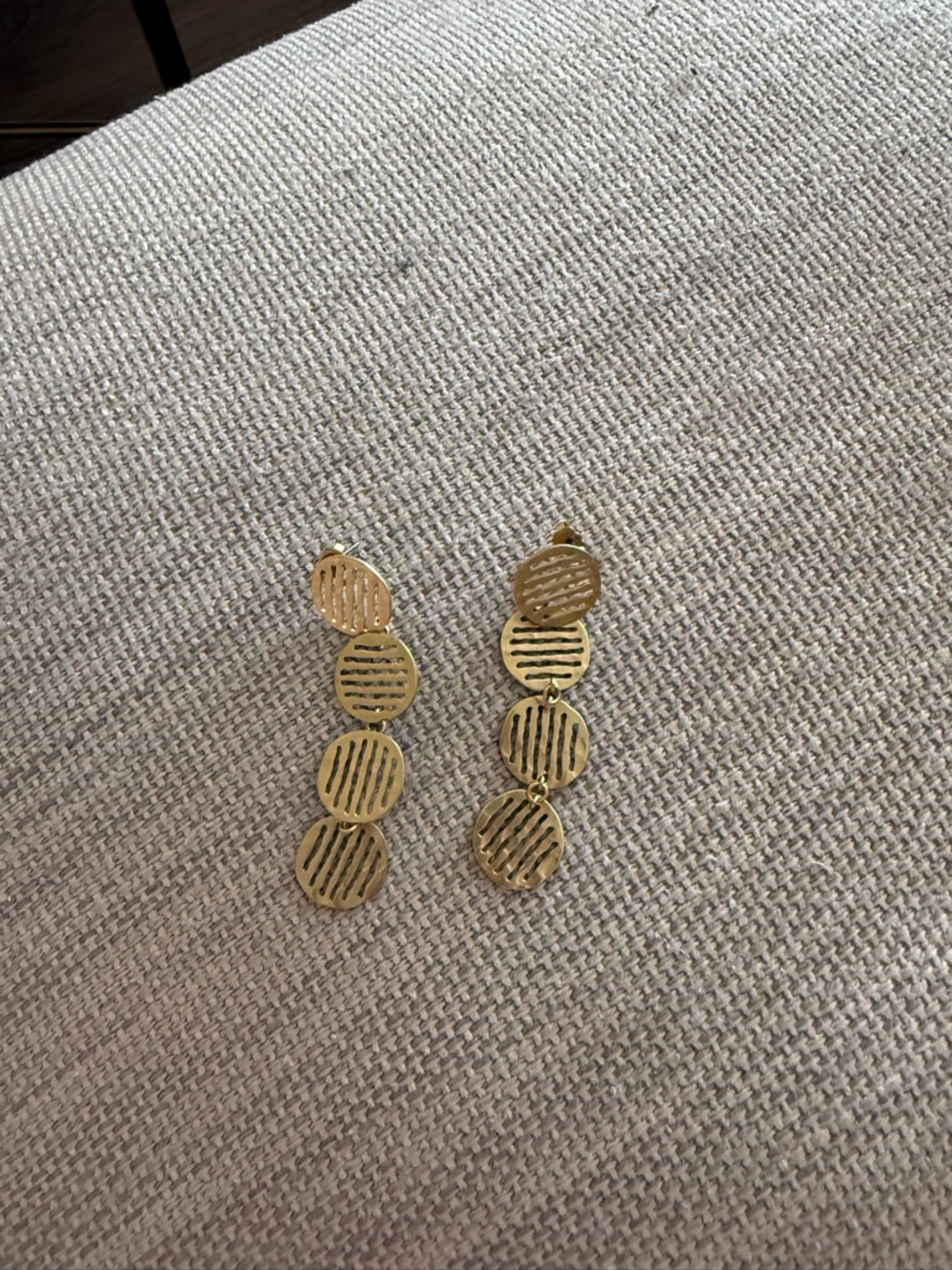 Gold-Tone Linear Disc Drop Earrings - Women Jewelry